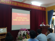 Lễ khai giảng năm học mới của thầy và trò trường THCS xã Nà Nhạn.